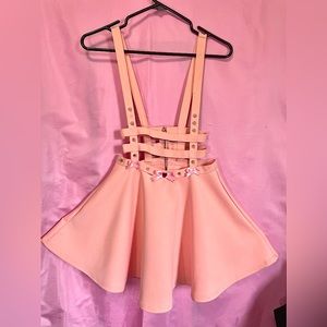 Light  Pink Overall Skater Skirt